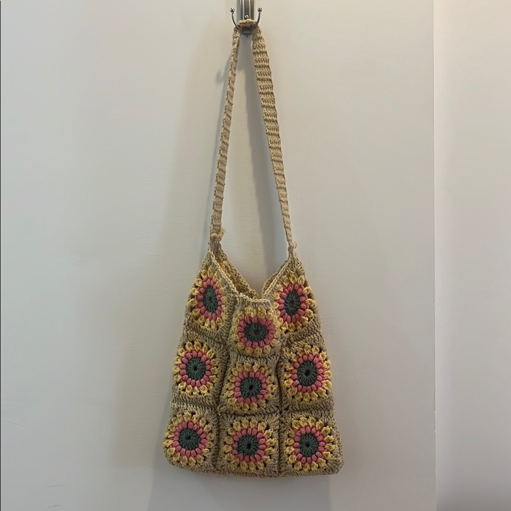 Handcrafted Crochet Granny Square Tote Bag